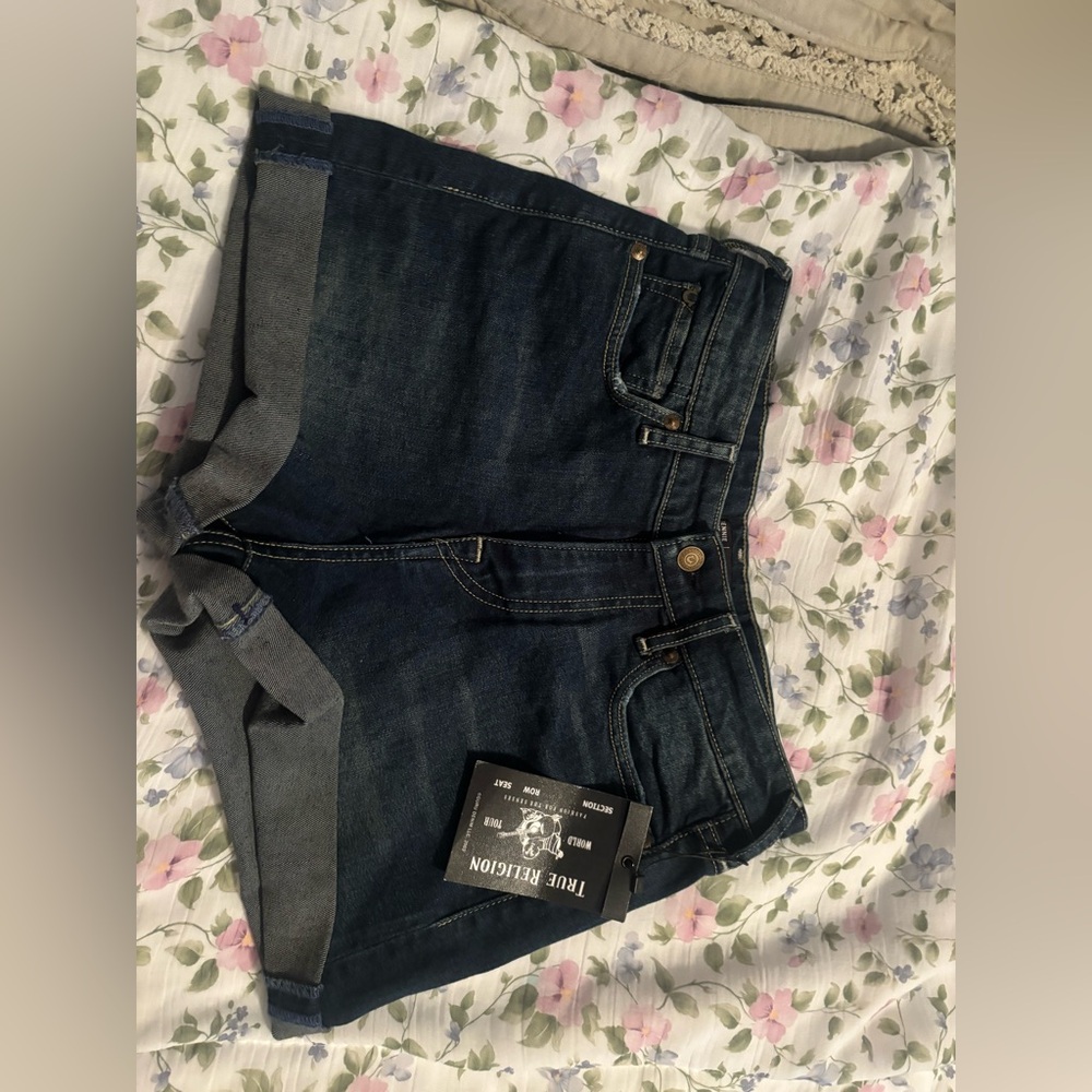 NWT True Religion Dark Blue high waisted Shorts